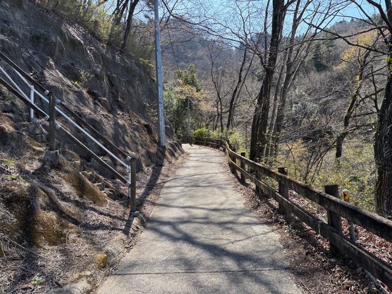 棚下不動滝への登り道